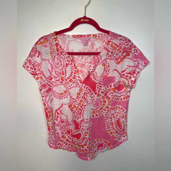Lilly Pulitzer Duval Truck In Love Top size S - Picture 2 of 9